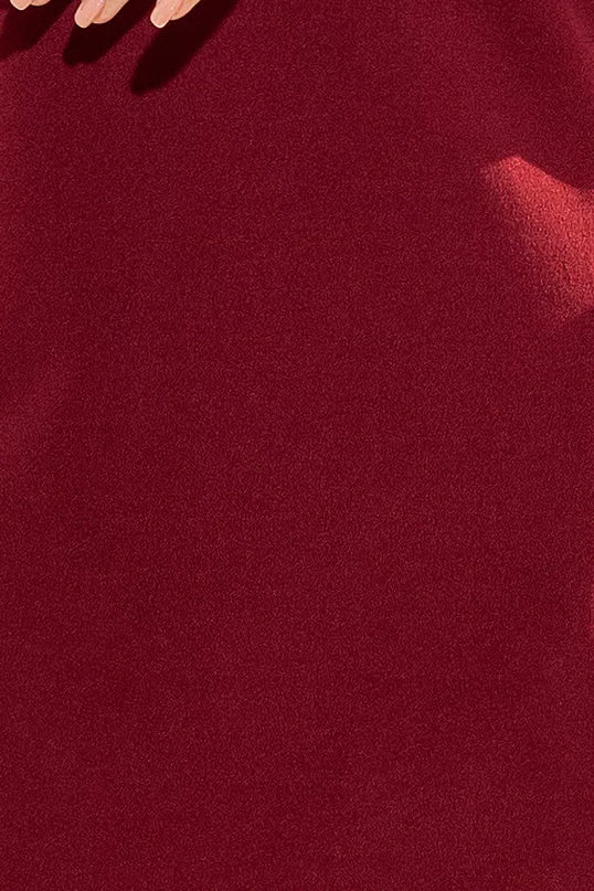 190-8 MARGARET suknelė su nėrinių detalėmis ant rankovių – BORDO